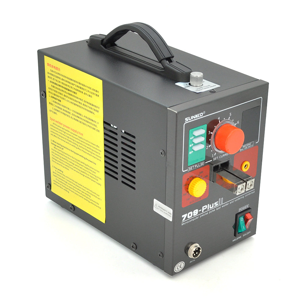 -Апарат точкового зварювання конденсаторний SUNKKO S709 PLUS, Ni-Cd, Ni-MH, Li-Ion, стрічка 0,5-0,35 мм, струм 80-800А, 220V, 16 мм2, U=20V, 4.3kW