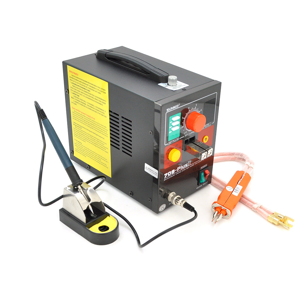 -Апарат точкового зварювання конденсаторний SUNKKO S709 PLUS, Ni-Cd, Ni-MH, Li-Ion, стрічка 0,5-0,35 мм, струм 80-800А, 220V, 16 мм2, U=20V, 4.3kW